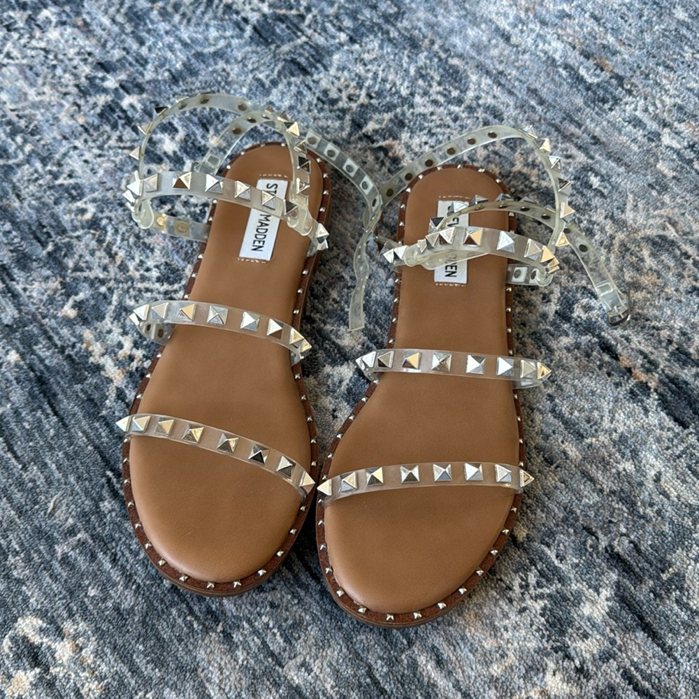 Steve Madden Travel clear sandal, size 7.5, like new